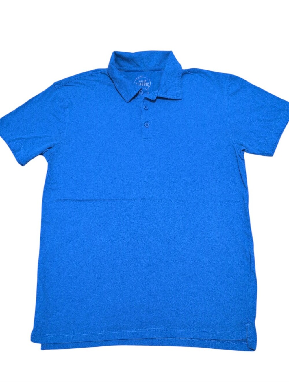 True Classic Polo Soft Cotton Blue Basic Men's Shirt Size Medium